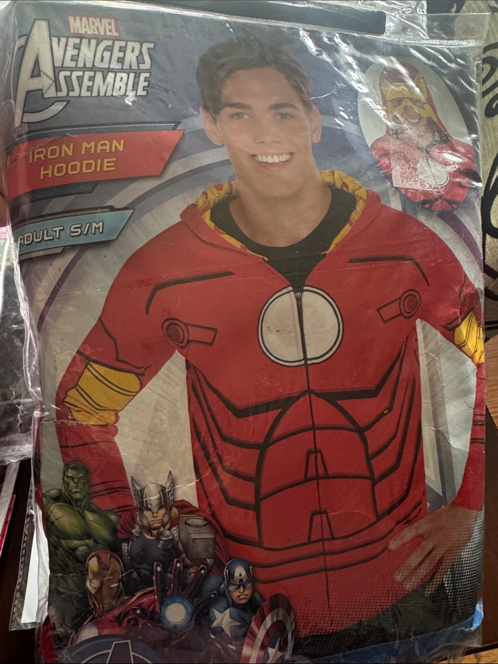 Marvel Iron Man Red and Yellow Zip-Up Hoodie